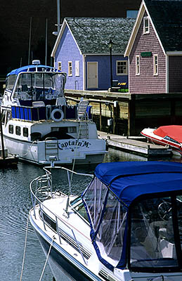 PE: Queens County, Hillsborough River Area, Charlottetown, Boats docked at Peake's Wharf. [Ask for #240.281.]