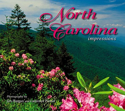 North Carolina, Cover of "North Carolina Impressions" by Jim Hargan; rhododendrons on the Blue Ridge Parkway [Ask for #990.025.]
