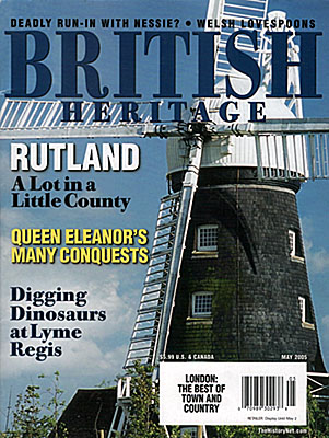 ENG: East Midlands Region, Rutland, Front cover of British Heritage magazine for May 2005, a photo of a windmill in Rutland, by Jim Hargan [Ask for #990.052.]