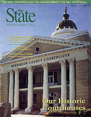 North Carolina, The January 1995 issue of Our State featured a photo of a small town courthouse by Jim Hargan [Ask for #990.058.]