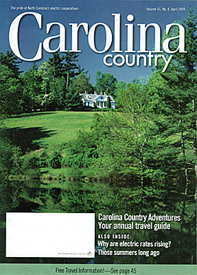 SC, Jim's photo of the Carl Sandburg Home in Flat Rock NC is on the cover of Carolina Country magazine, Apr 2009 [Ask for #990.062.]
